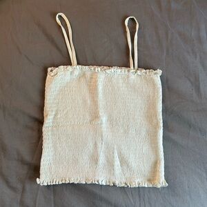 White Smocked Tank Top